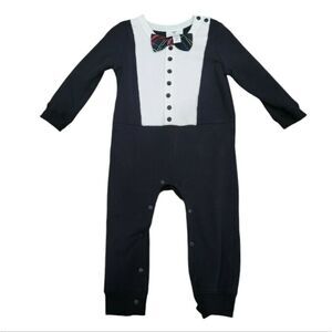 Tuxedo Formal romper with tie attached